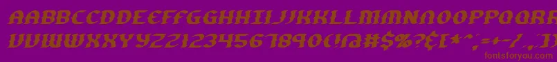 Шрифт GestureSlantBrk – коричневые шрифты на фиолетовом фоне