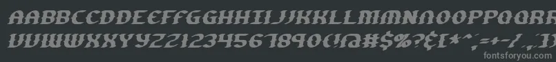 フォントGestureSlantBrk – 黒い背景に灰色の文字