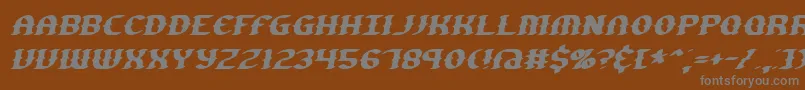 フォントGestureSlantBrk – 茶色の背景に灰色の文字