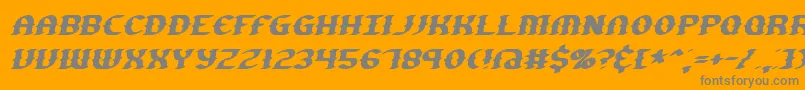 GestureSlantBrk-Schriftart – Graue Schriften auf orangefarbenem Hintergrund