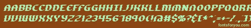 Шрифт GestureSlantBrk – зелёные шрифты на коричневом фоне