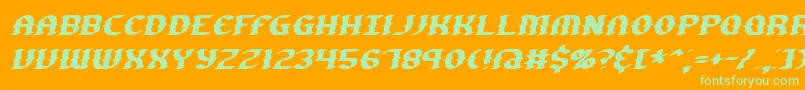 GestureSlantBrk Font – Green Fonts on Orange Background