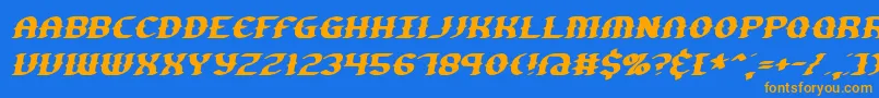 GestureSlantBrk Font – Orange Fonts on Blue Background