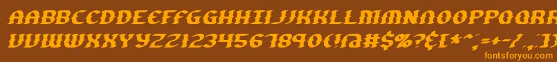 GestureSlantBrk Font – Orange Fonts on Brown Background