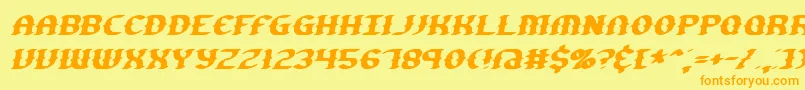 GestureSlantBrk Font – Orange Fonts on Yellow Background