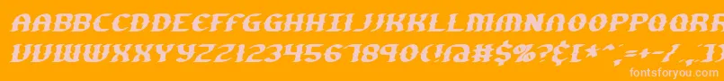 GestureSlantBrk-fontti – vaaleanpunaiset fontit oranssilla taustalla