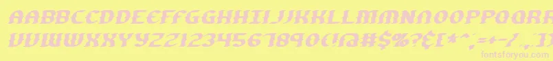 GestureSlantBrk-Schriftart – Rosa Schriften auf gelbem Hintergrund