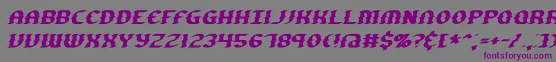 GestureSlantBrk-Schriftart – Violette Schriften auf grauem Hintergrund