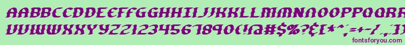 GestureSlantBrk Font – Purple Fonts on Green Background