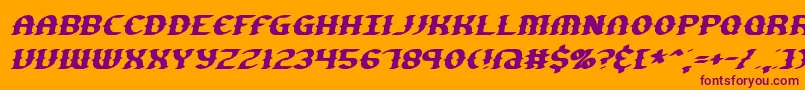 GestureSlantBrk-fontti – violetit fontit oranssilla taustalla
