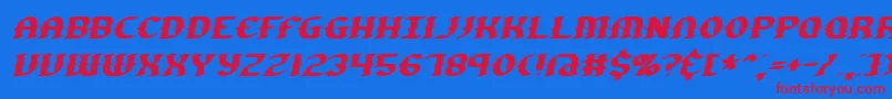 GestureSlantBrk Font – Red Fonts on Blue Background