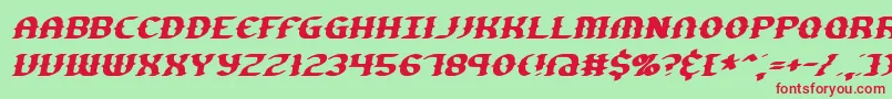 GestureSlantBrk-fontti – punaiset fontit vihreällä taustalla