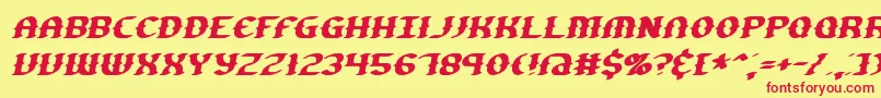 GestureSlantBrk-fontti – punaiset fontit keltaisella taustalla