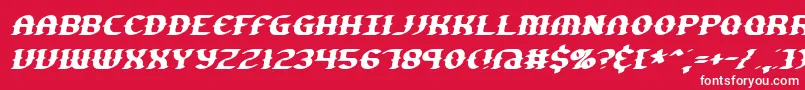 Czcionka GestureSlantBrk – białe czcionki na czerwonym tle