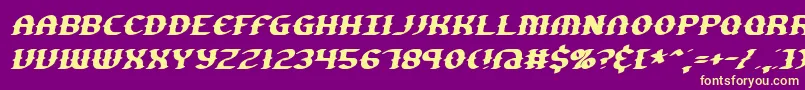 GestureSlantBrk Font – Yellow Fonts on Purple Background