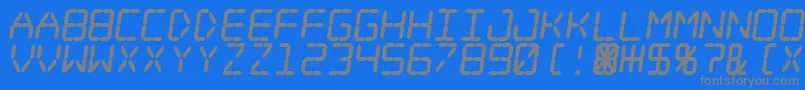 Fonte Digital Dream Fat Skew – fontes cinzas em um fundo azul