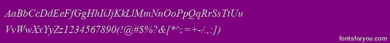 AngsanaupcРљСѓСЂСЃРёРІ Font – Green Fonts on Purple Background