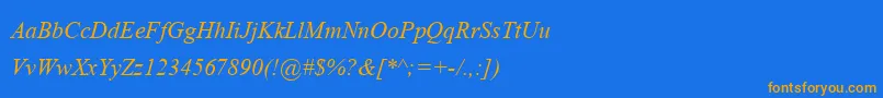 AngsanaupcРљСѓСЂСЃРёРІ Font – Orange Fonts on Blue Background