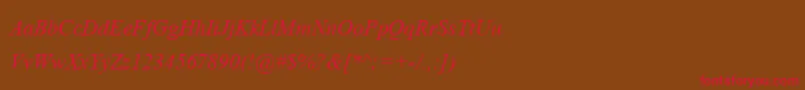 AngsanaupcРљСѓСЂСЃРёРІ-Schriftart – Rote Schriften auf braunem Hintergrund