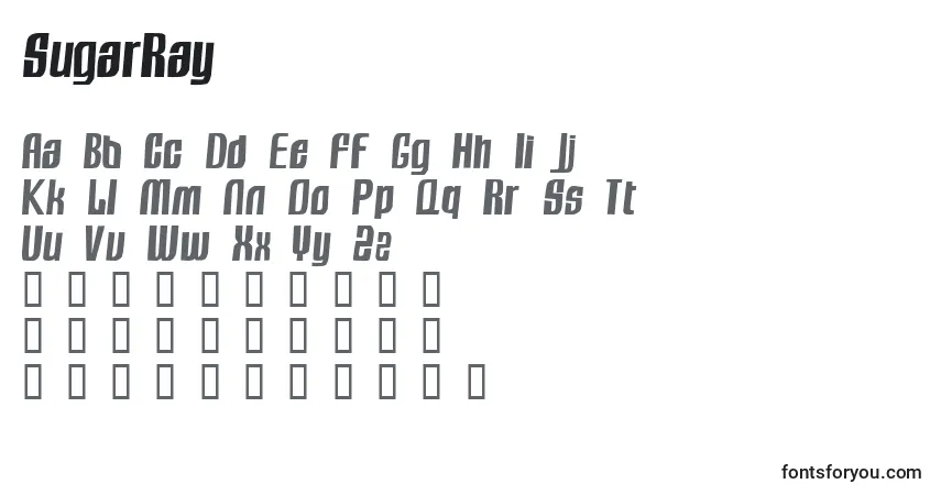 Czcionka SugarRay – alfabet, cyfry, specjalne znaki