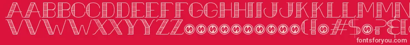 フォントUrbaneCuisinePersonalUseOnly – 赤い背景にピンクのフォント