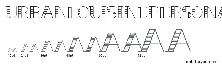 UrbaneCuisinePersonalUseOnly Font Sizes