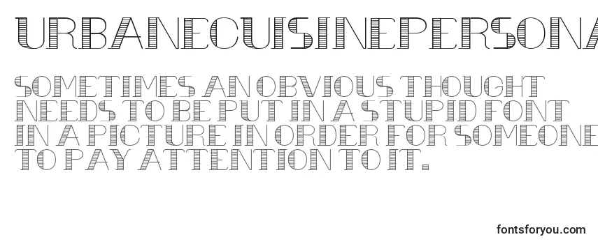 UrbaneCuisinePersonalUseOnly Font
