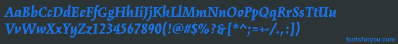 KinesisstdBlackitalic Font – Blue Fonts on Black Background