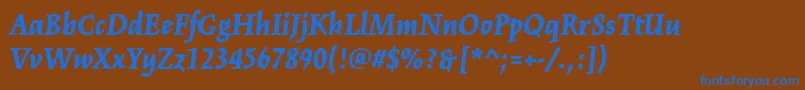 KinesisstdBlackitalic Font – Blue Fonts on Brown Background