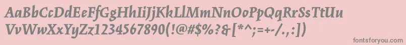 KinesisstdBlackitalic Font – Gray Fonts on Pink Background