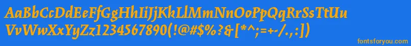 KinesisstdBlackitalic Font – Orange Fonts on Blue Background