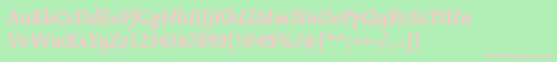 KinesisstdBlackitalic Font – Pink Fonts on Green Background