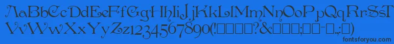 Penshurs Font – Black Fonts on Blue Background