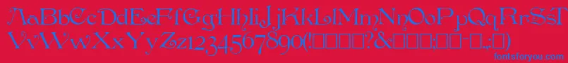 Penshurs Font – Blue Fonts on Red Background