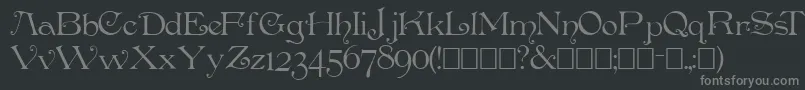 Penshurs-Schriftart – Graue Schriften auf schwarzem Hintergrund