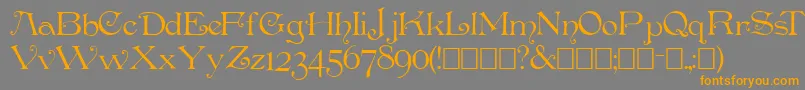 Penshurs-Schriftart – Orangefarbene Schriften auf grauem Hintergrund