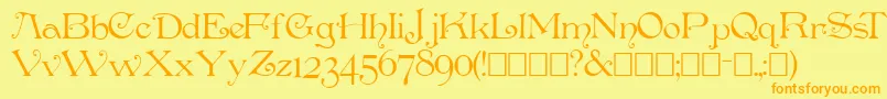 Penshurs Font – Orange Fonts on Yellow Background