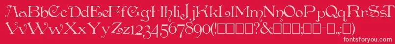 Penshurs Font – Pink Fonts on Red Background