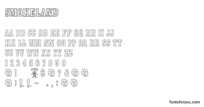 Smokeland Font – alphabet, numbers, special characters