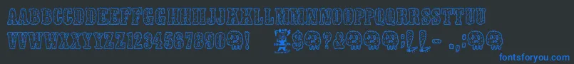 Smokeland Font – Blue Fonts on Black Background