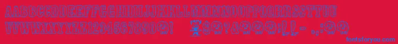 Smokeland-fontti – siniset fontit punaisella taustalla