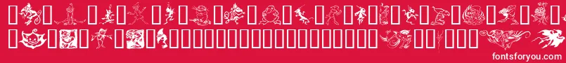 Fonte Goblins – fontes brancas em um fundo vermelho