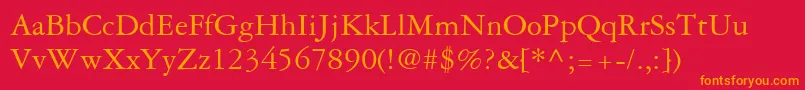 GaramondRepriseSsi Font – Orange Fonts on Red Background