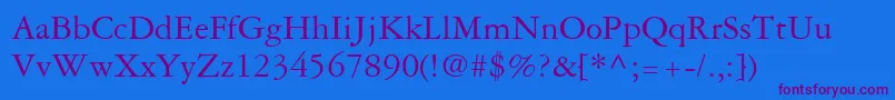 GaramondRepriseSsi Font – Purple Fonts on Blue Background