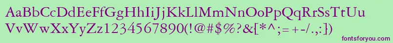 GaramondRepriseSsi Font – Purple Fonts on Green Background