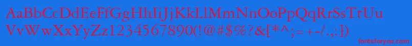 GaramondRepriseSsi Font – Red Fonts on Blue Background