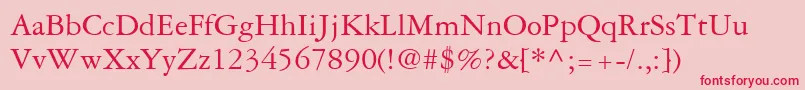 GaramondRepriseSsi Font – Red Fonts on Pink Background