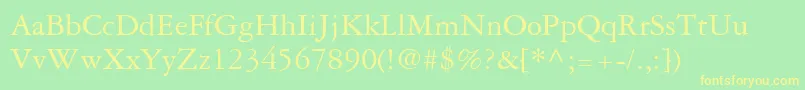 GaramondRepriseSsi Font – Yellow Fonts on Green Background
