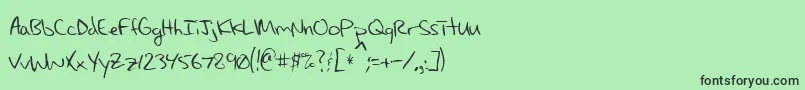 MaxsHandwritin Font – Black Fonts on Green Background