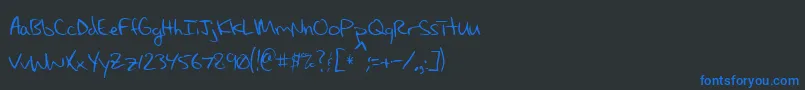 MaxsHandwritin Font – Blue Fonts on Black Background